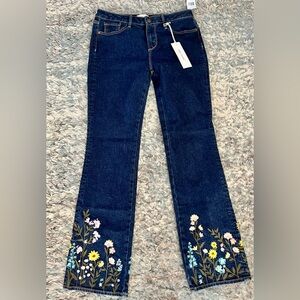DRIFTWOOD Kelly Bootcut Sunny Garden Floral Embroidered Jeans NWT